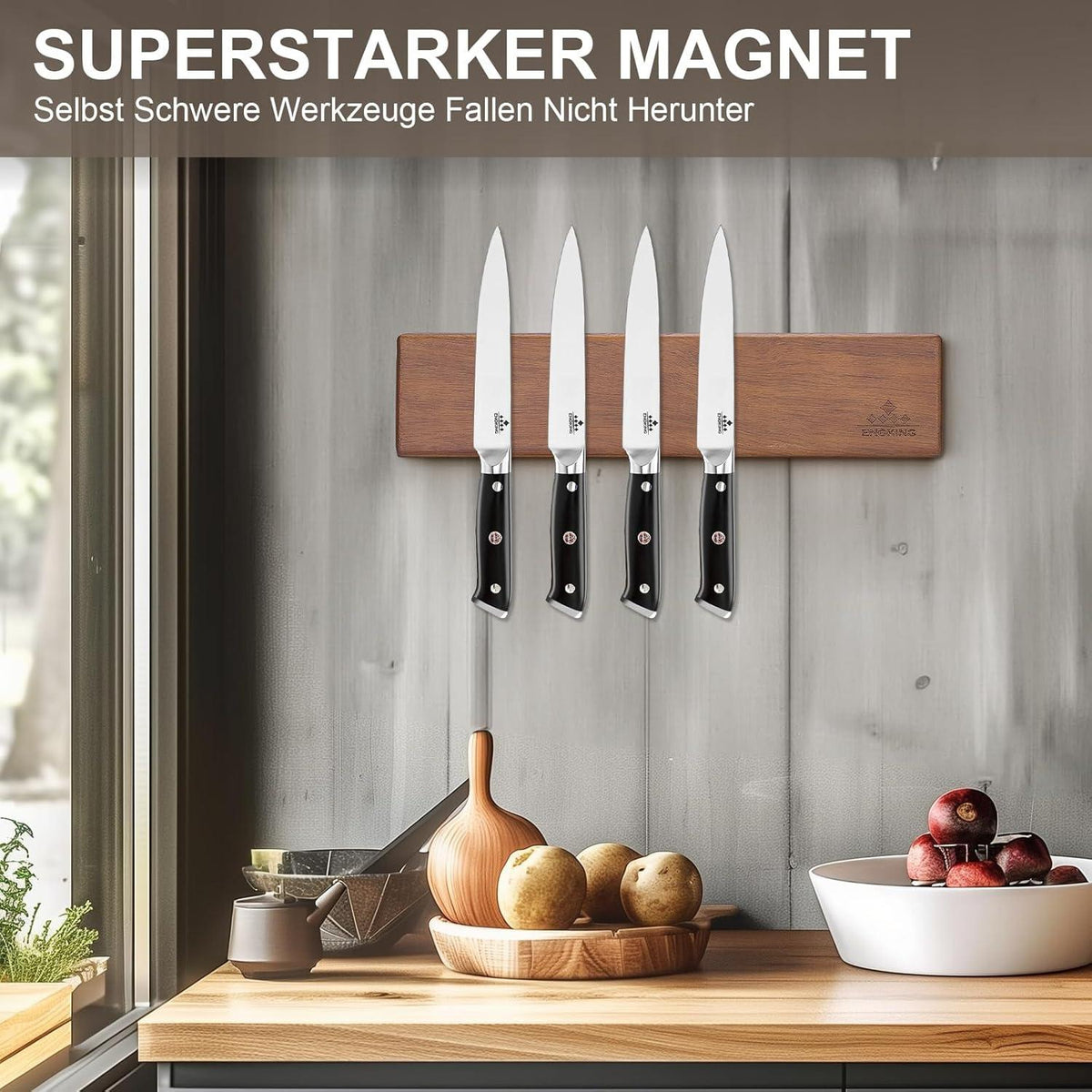 Messer Magnetleiste 26cm Selbstklebend Starkem Magnet Holzhalter