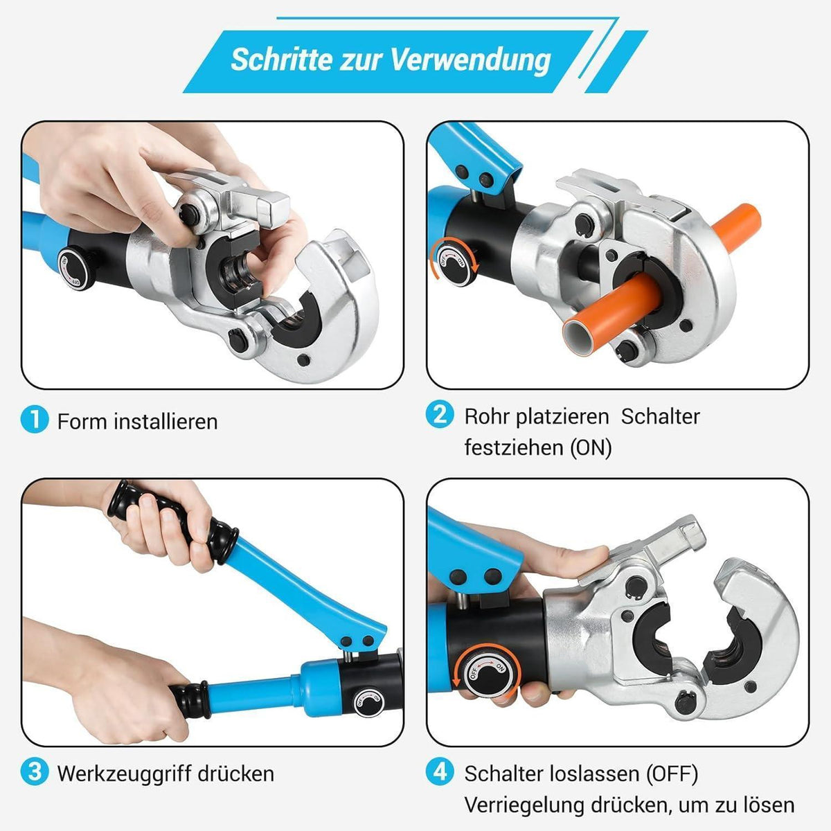 Presszange U-Kontur für Verbundrohr 16-32mm