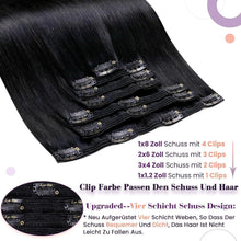 Echthaar Clip in Extensions Schwarz 60cm - Remy Haarverlängerung