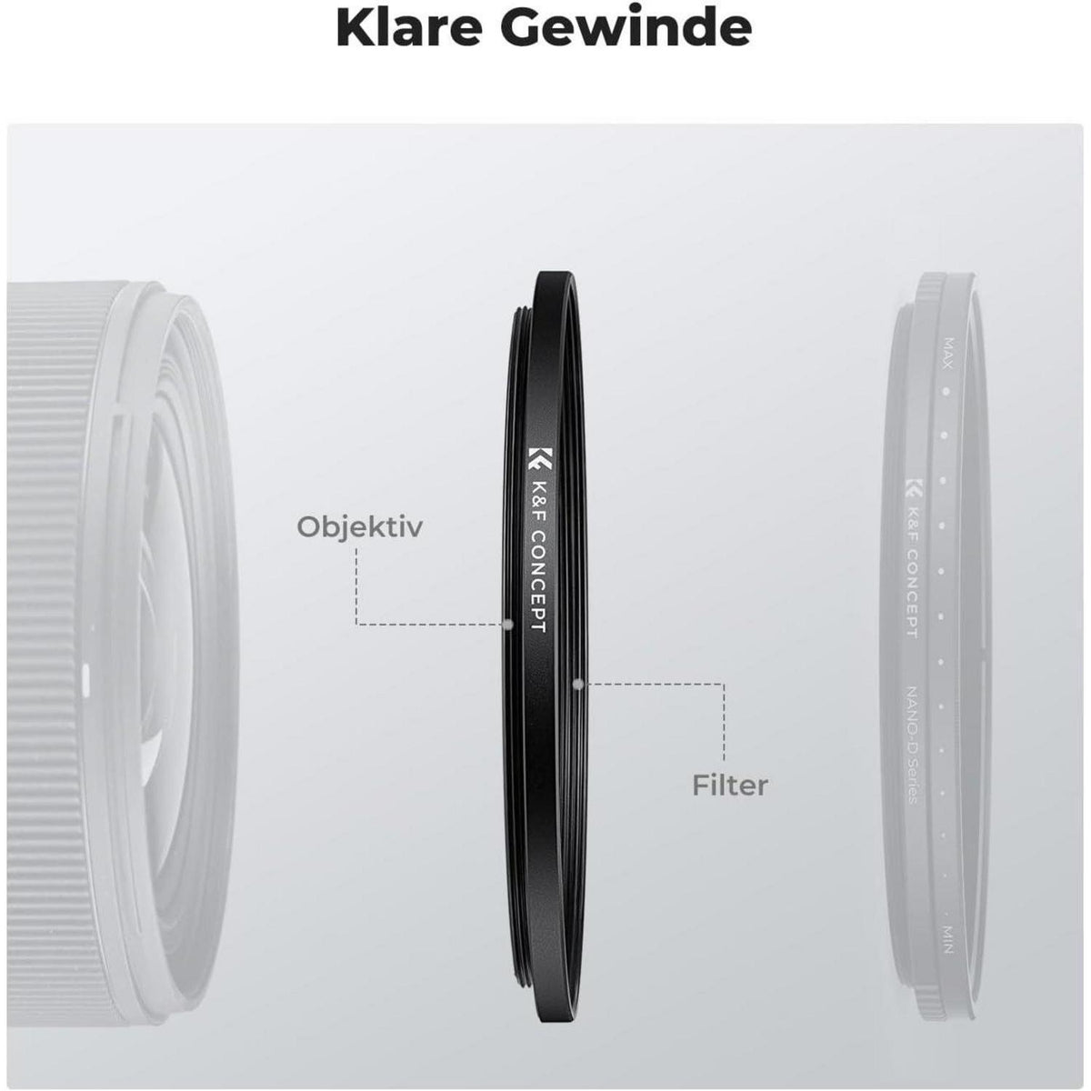 Step Up Ring 43-49mm für Kamerafilter aus Aluminium