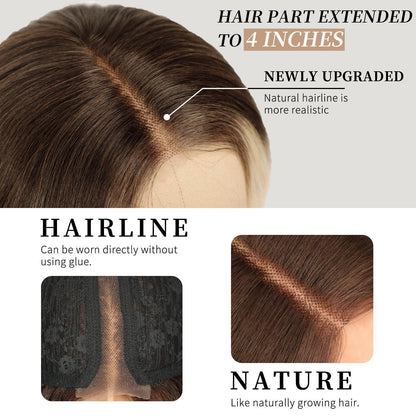 Lange Ombre Blond Wellig Perücke 66cm – Natürliche Synthetik Perücke