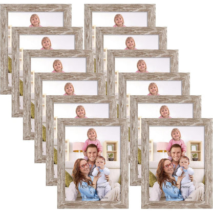 Bilderrahmen Set 15x20 cm Beige Holzmaserung Fotorahmen