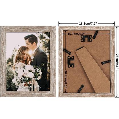 Bilderrahmen Set 15x20 cm Beige Holzmaserung Fotorahmen