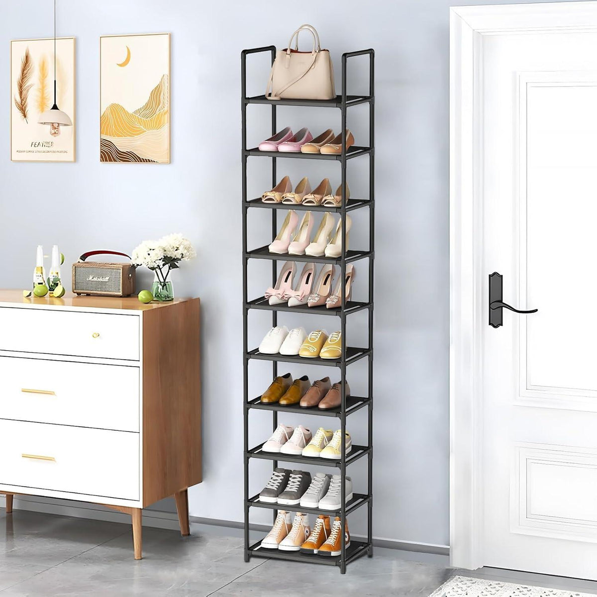 esonstyle 10-stöckiges Schuhregal für 20-25 Paar - Stabiles