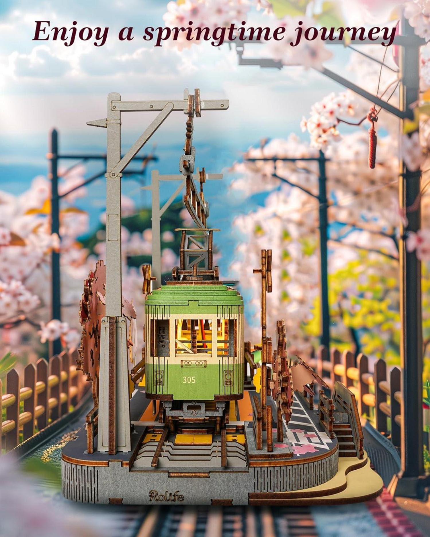 Rolife 3D Puzzle Sakura Reise Holzpuzzle LED-Lichter Kit