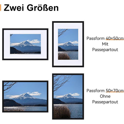 Großer Bilderrahmen 50x70 cm Holz mit Acrylglas Eiche