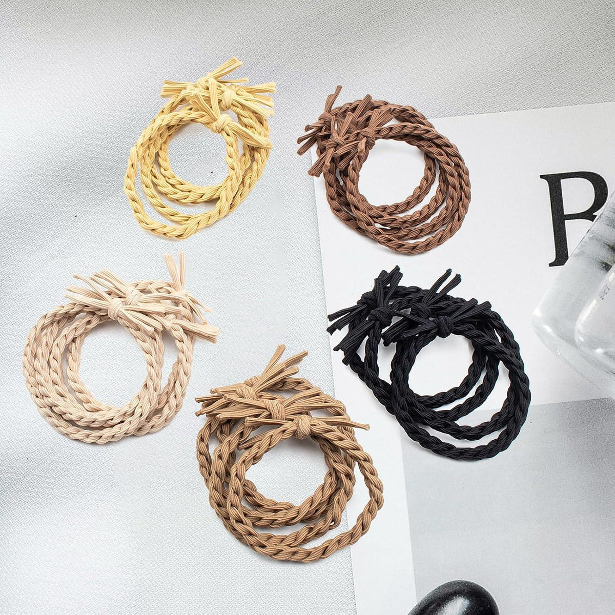 20er Pack Haargummis Damen Schwarz Zopfgummis Scrunchies