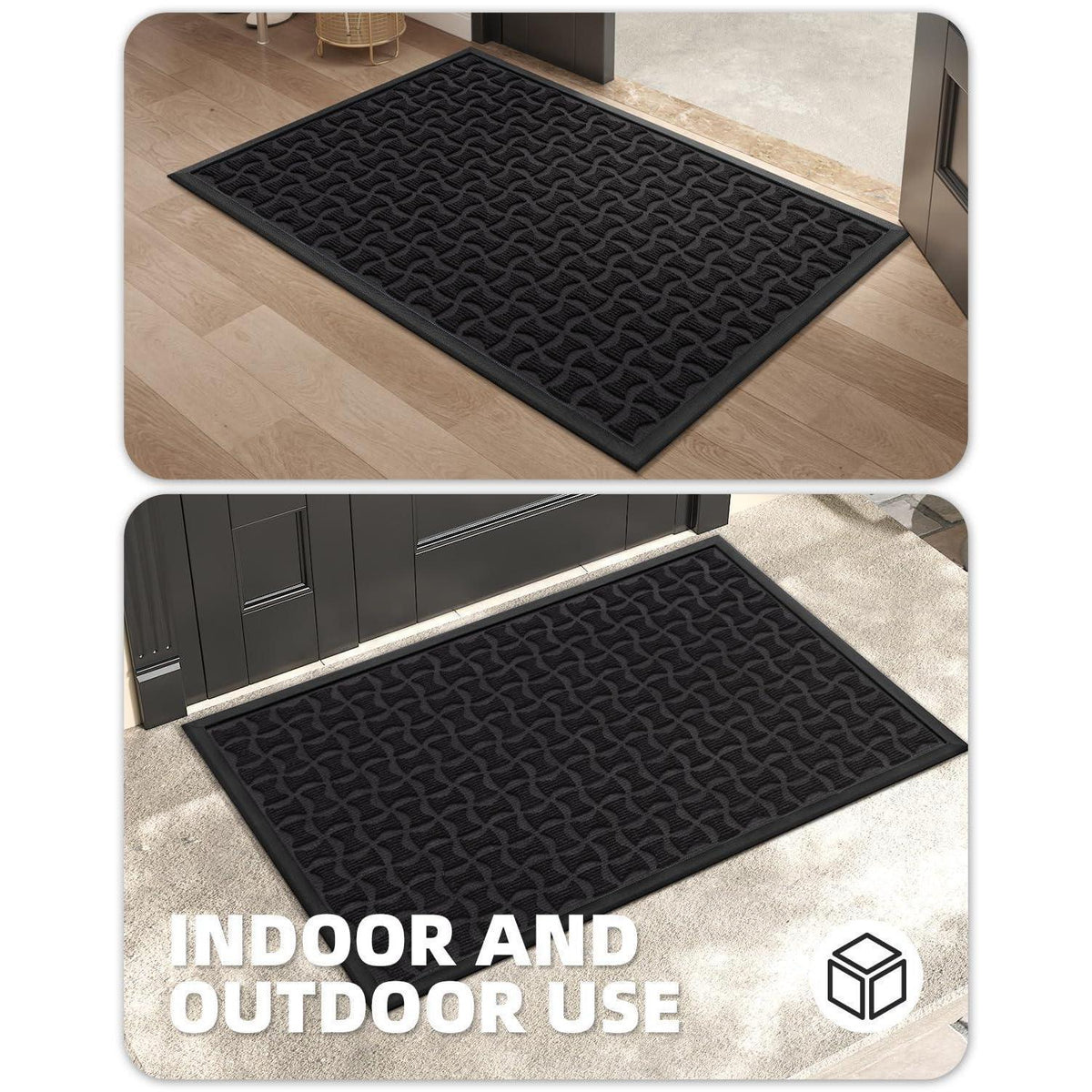 Gummifußmatte Outdoor Rutschfest 90x150cm Schwarz