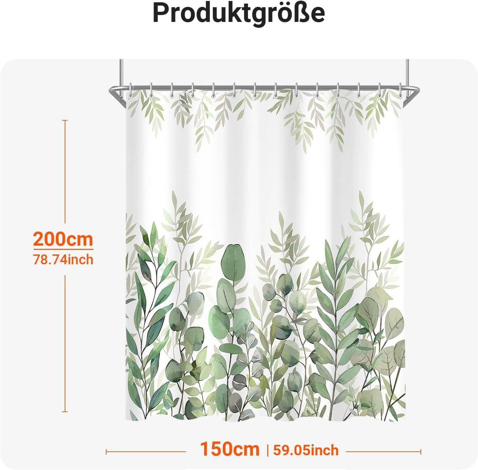 Duschvorhang Blätter 150x200cm Antischimmel Textil Wasserdicht