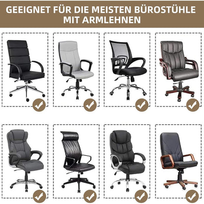 Samt Stuhlbezug mit Armlehnen – Stretch Housse für Bürostuhl