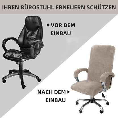Samt Stuhlbezug mit Armlehnen – Stretch Housse für Bürostuhl