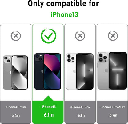 360 Grad iPhone 13 Hülle Glas Stoßfest Fullbody Schwarz