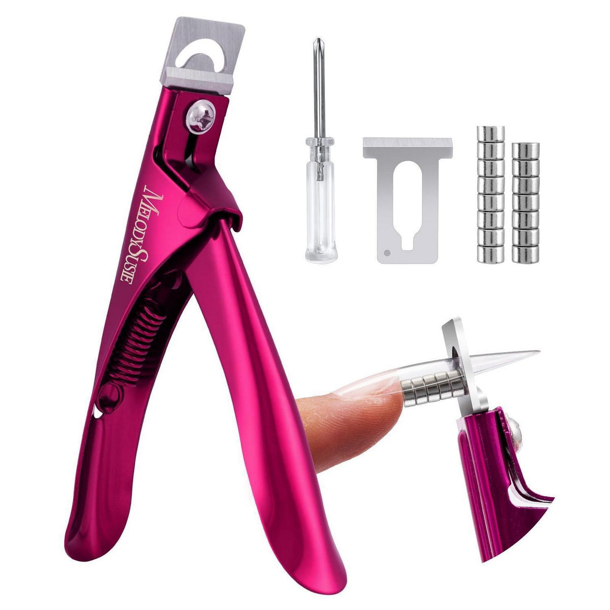 Acryl Nagelknipser mit Magneten – Weinrot | Maniküre Tool