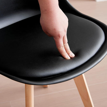 2er-Set Esszimmerstühle Nordic Schwarz – Massivholz Buche