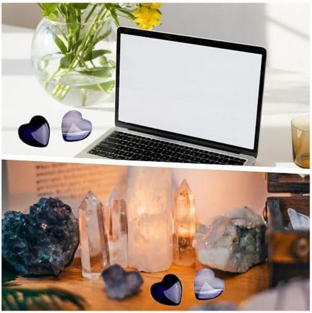 20er Set Natürliche Purple Agate Herz Kristalle 20mm Heilsteine