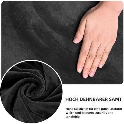 Samt Bürostuhlbezug mit Armlehne, X-Large Schwarz