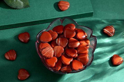 20 Stück Roter Jaspis Herz Stein Heilstein Poliert Handgeschnitzt 20mm
