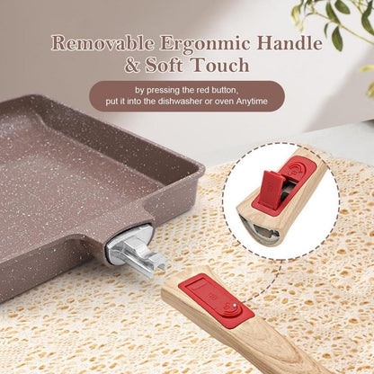 Antihaft Japanische Omlette Pfanne 23x21 cm Braun