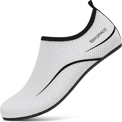 Wasserschuhe Schnell Trocknend Rutschfest für Damen und Herren Weiß