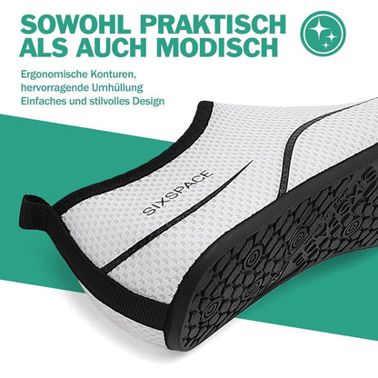 Wasserschuhe Schnell Trocknend Rutschfest für Damen und Herren Weiß