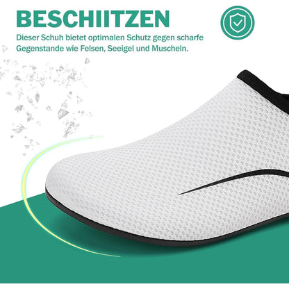 Wasserschuhe Schnell Trocknend Rutschfest für Damen und Herren Weiß