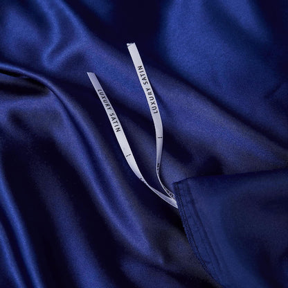 Satin Bettwäsche Set 200x200cm Blau – 3-teilig, Luxus & Weich
