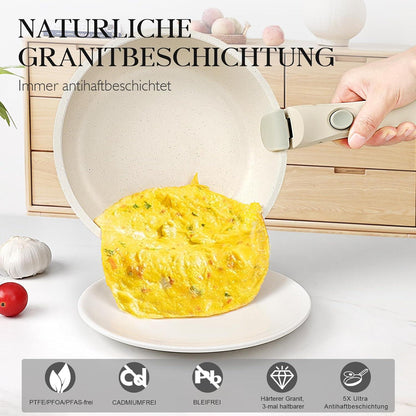 GiPP 11-teiliges Topfset mit abnehmbarem Griff, Antihaftbeschichtet, Induktion geeignet, Backofenfest