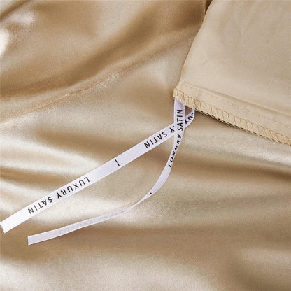 Satin Bettwäsche Set 200x200cm, 3-teilig, Gold, Luxus Gelb