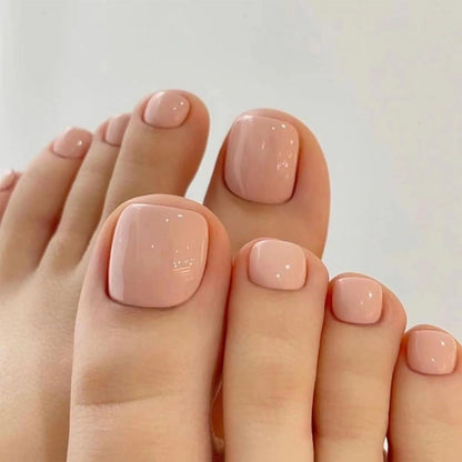 24 Beige Aufklebbare Zehennägel – Sargform für Halloween