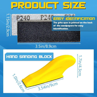 Schleifpapier Set 75tlg. Nass & Trocken, 120-5000 Körnung, mit Handschleifblock