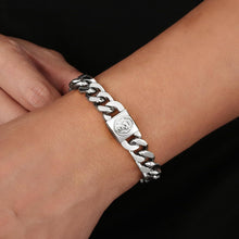 12mm Herren Armband mit Löwe/Totenkopf Verschluss, 18K Gold