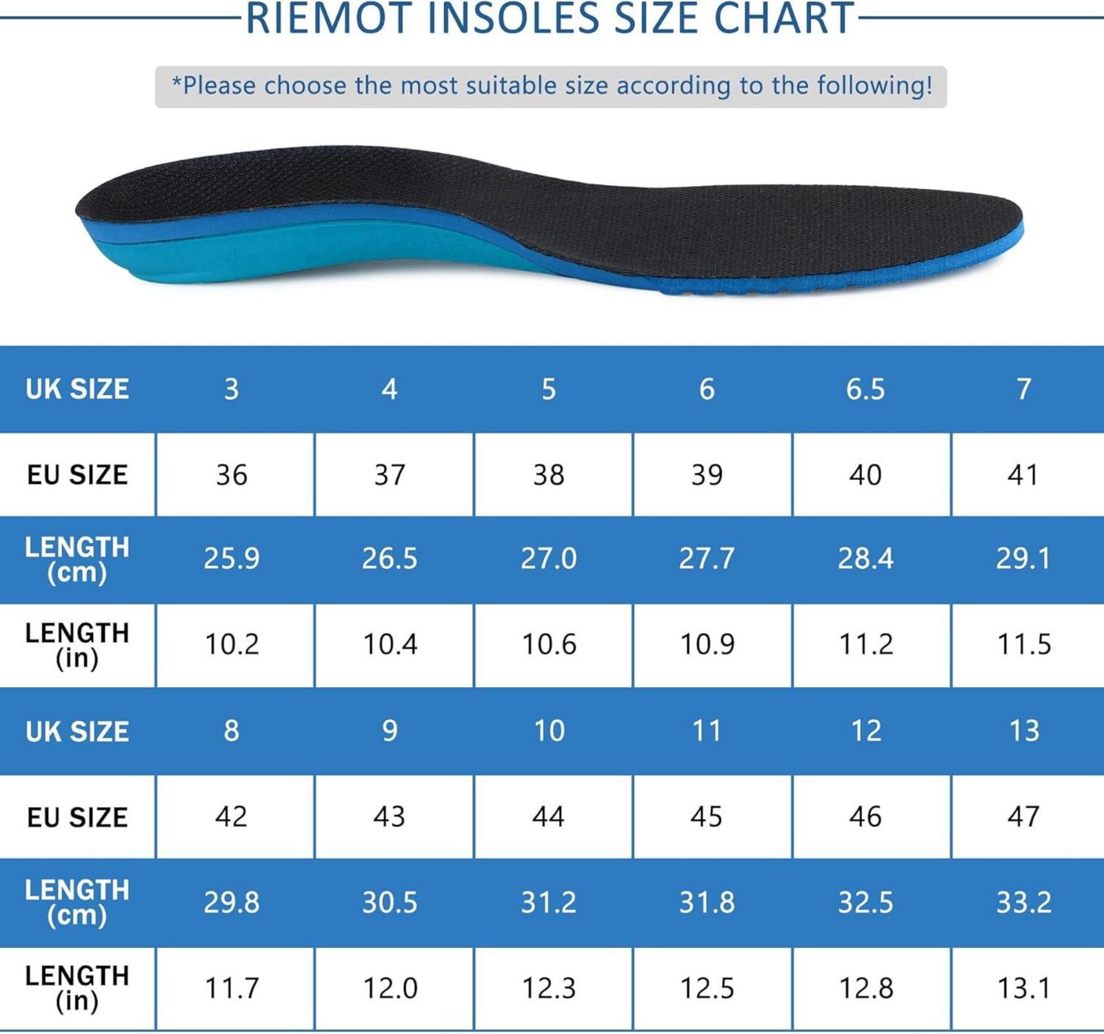 Sport Einlegesohlen Herren Damen - Arch Support Dämpfung Gr.36-47