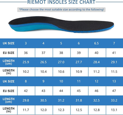 Sport Einlegesohlen Herren Damen - Arch Support Dämpfung Gr.36-47