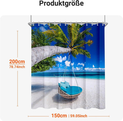 Duschvorhang Strandmuster 150x200cm - Antischimmel Wasserabweisend
