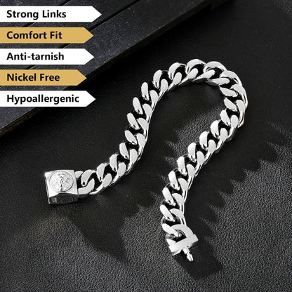 Gold beschichtetes Herren Armband mit Löwe/Totenkopf Verschluss
