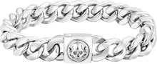 Gold beschichtetes 12mm Herren Armband mit Totenkopf-Verschluss