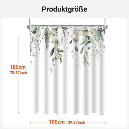 Duschvorhang 100x180cm Goldene Blätter Textil wasserabweisend waschbar