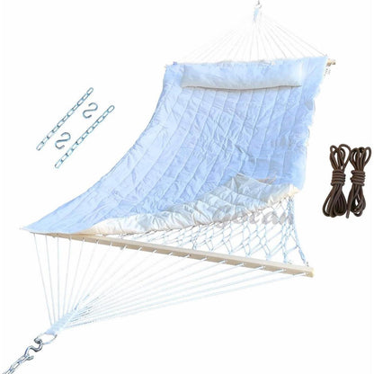 Mesh Hängematte mit Kissen und Baumgurten für Innen & Außen