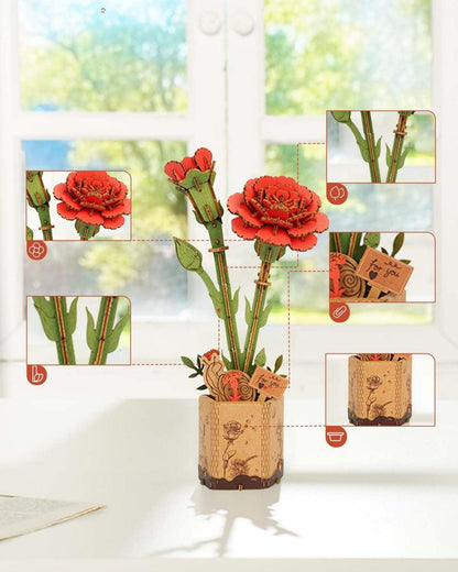 Rolife 3D Puzzle Blumenstrauß hölzernes Blütenmodell Kit für Erwachsene