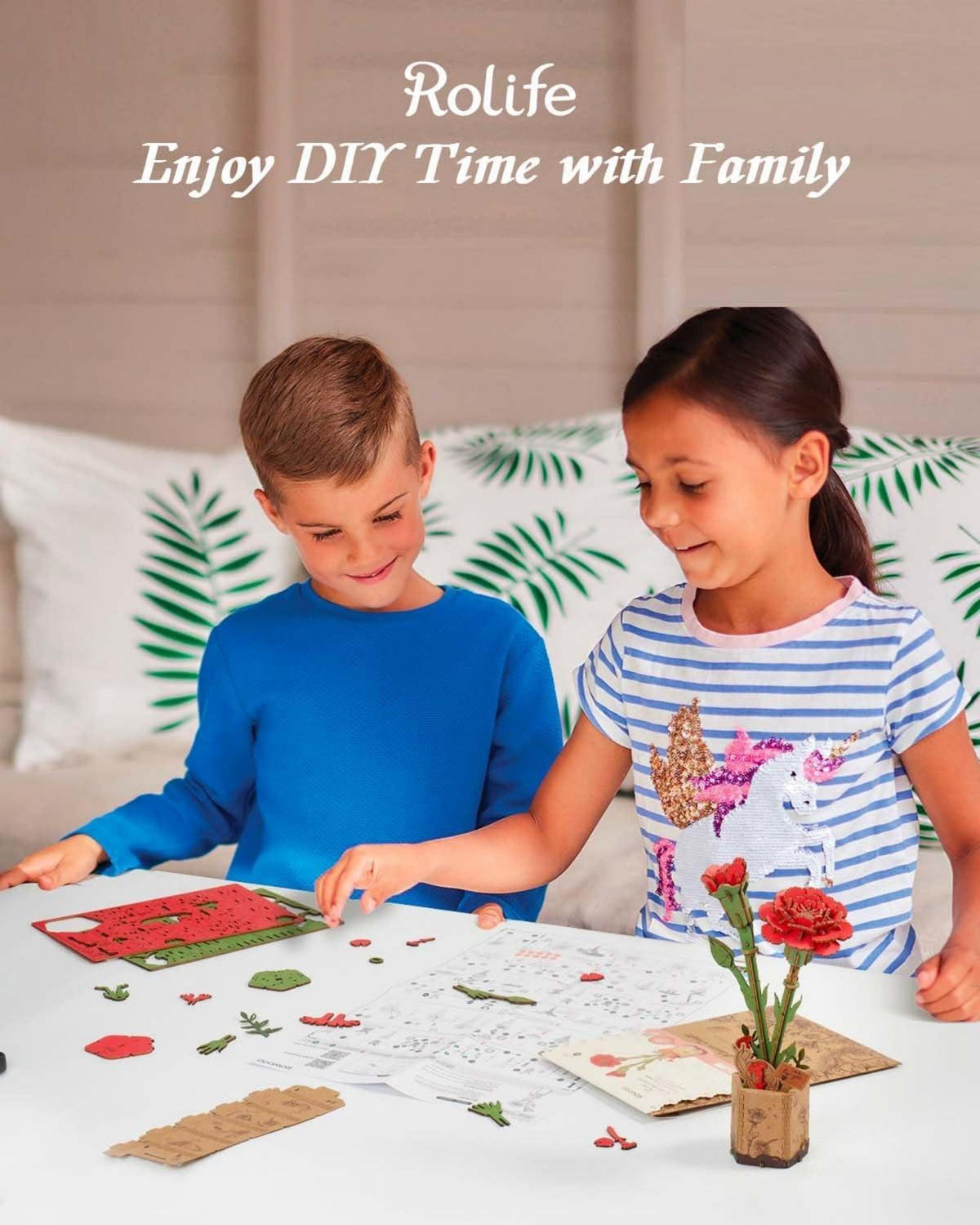 3D Puzzle Blumenstrauß Holz Modell Kit Erwachsene Ewige Blumen