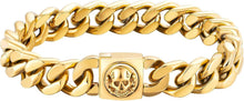 Goldbeschichtetes Herren Armband mit Löwenkopf und