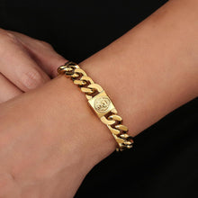 Herren Armband mit Löwe Verschluss, 12mm Gold beschichtet