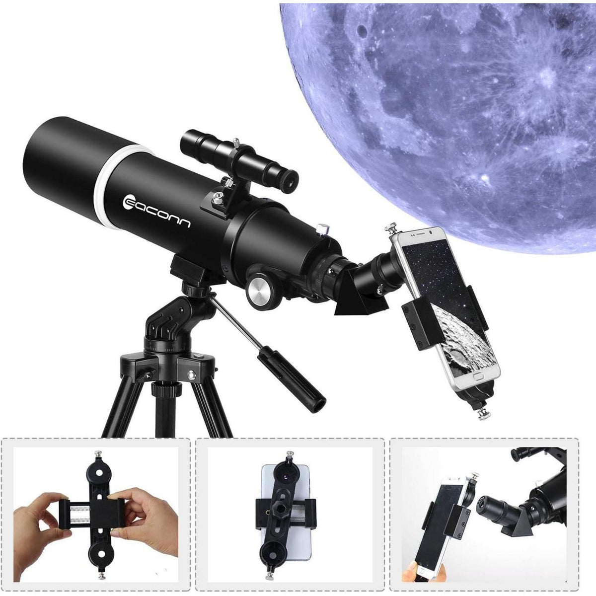 80mm Astronomie Teleskop für Anfänger & Reisen mit Stativ