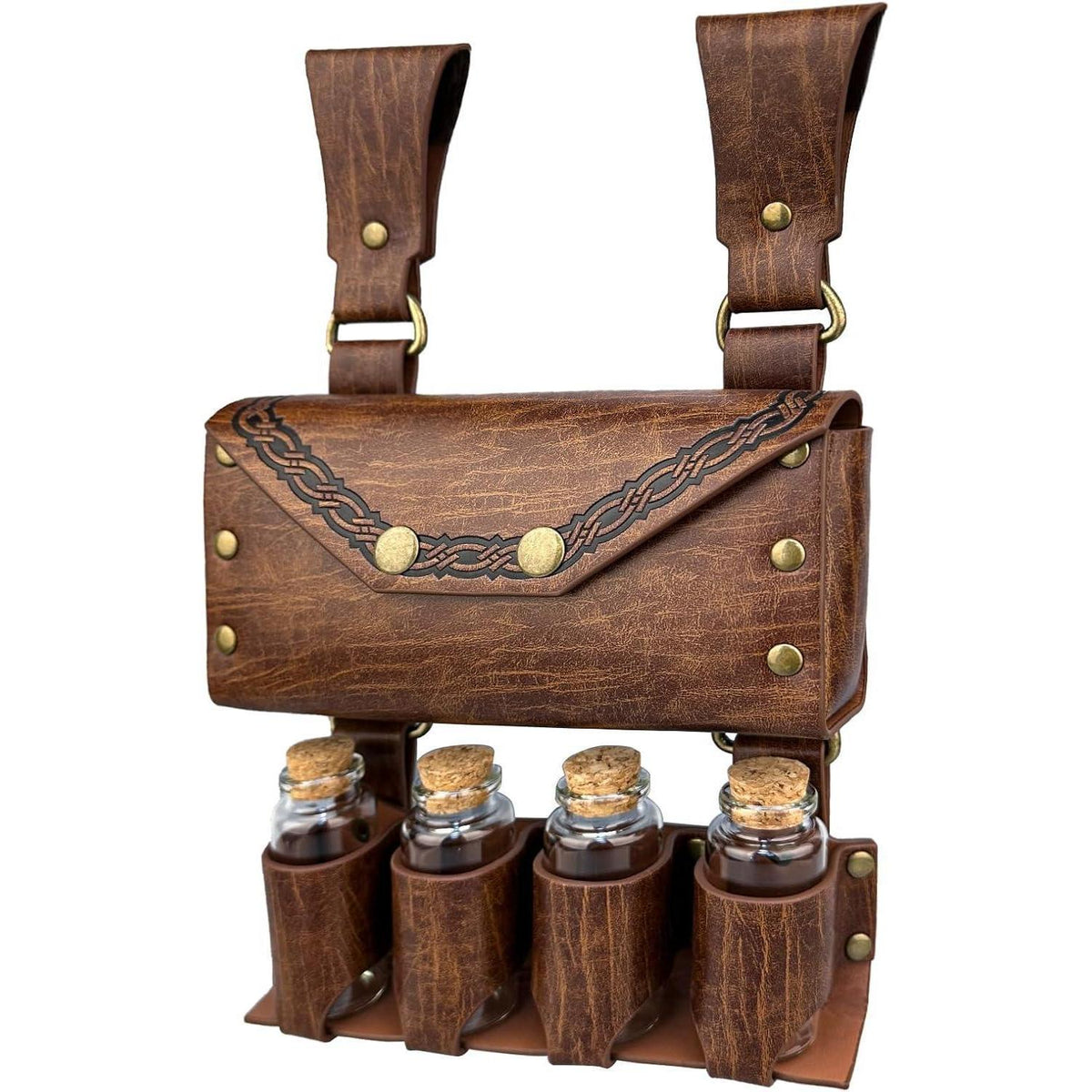 Mittelalterliche Alchemie Gürteltasche mit Zaubertrank Fläschchen