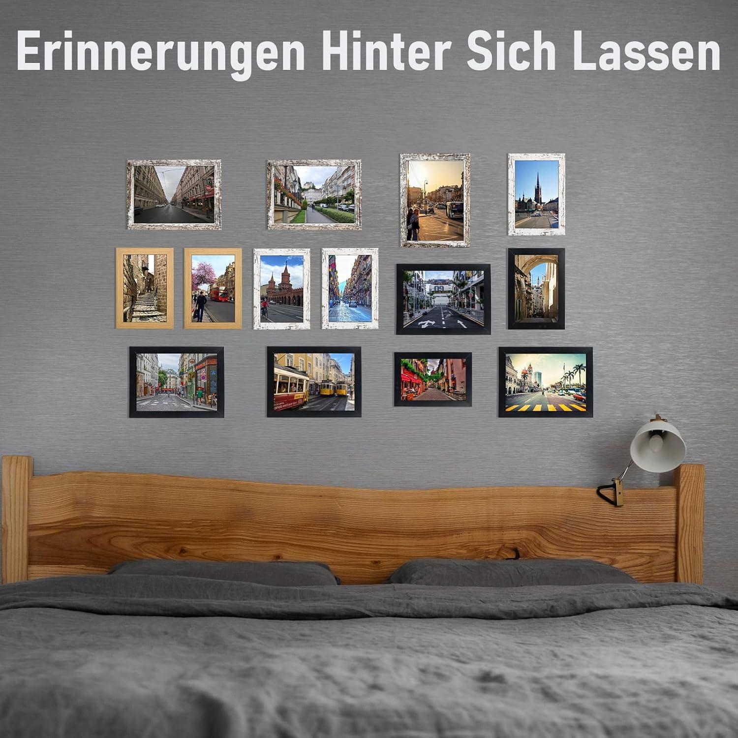 20er Set Bilderrahmen 13x18 cm Schwarz Acrylglas Portraitrahmen