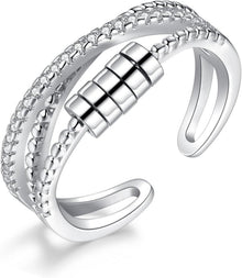 Silber Angst Stressring 925 Sterlingsilber Fidget Ring
