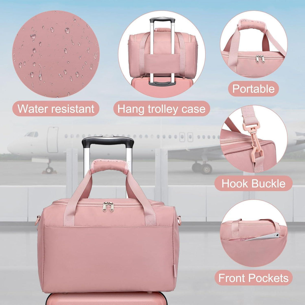4-teiliges Hartschalen-Kofferset mit TSA-Schloss, Rosegold