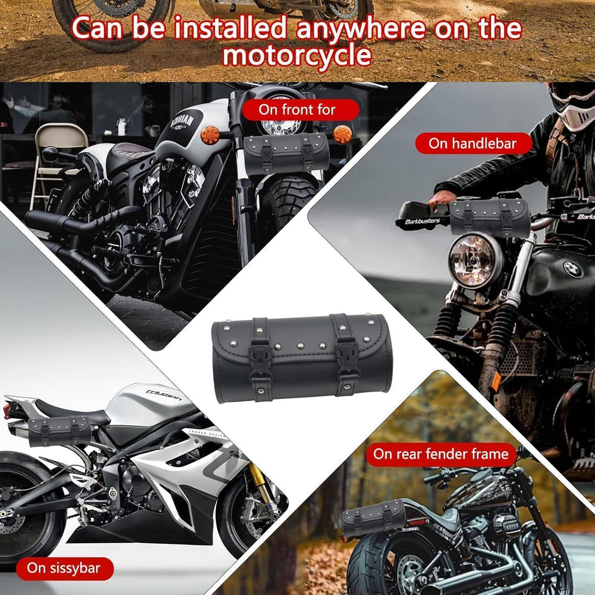 Motorrad Satteltasche Kunstleder Wasserdicht – Werkzeugtasche für Motorrad