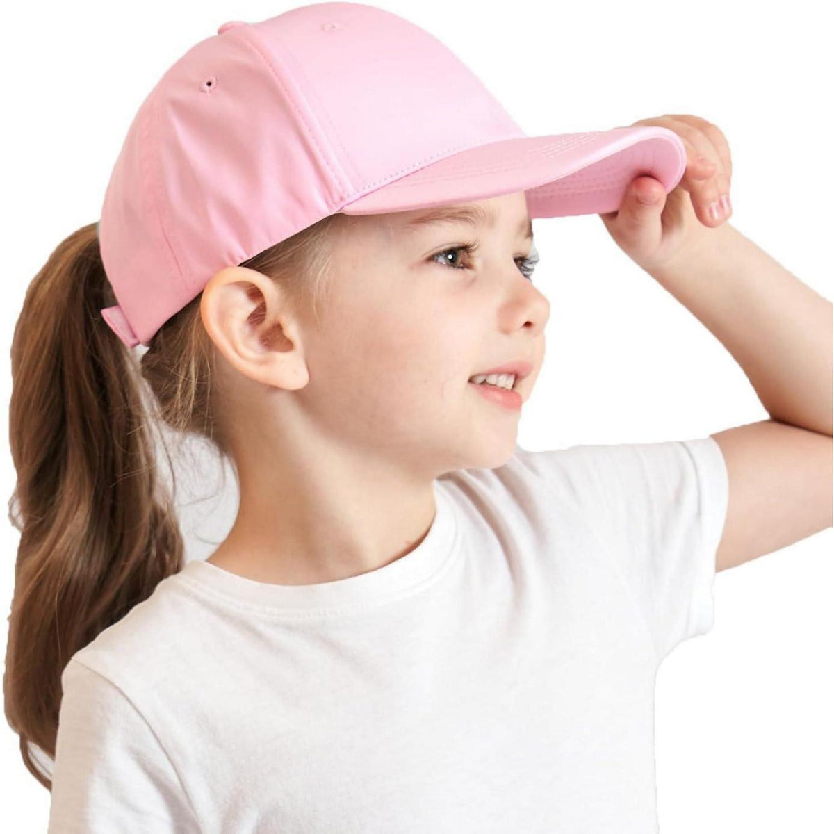 Baseballkappe Pferdeschwanz für Mädchen – Rosa, UV-Schutz, Atmungsaktiv