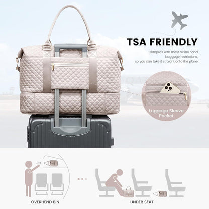 LOVEVOOK Reisetasche Handgepäck mit Schuhfach & Nassfach - Weekender Duffle Bag